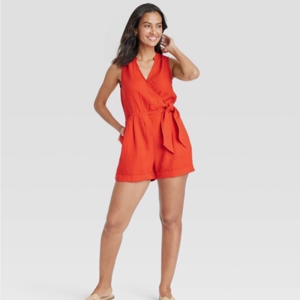 A New Day Women's
Linen Sleeveless
Rompers Casual Mini-Length Jumpsuit new